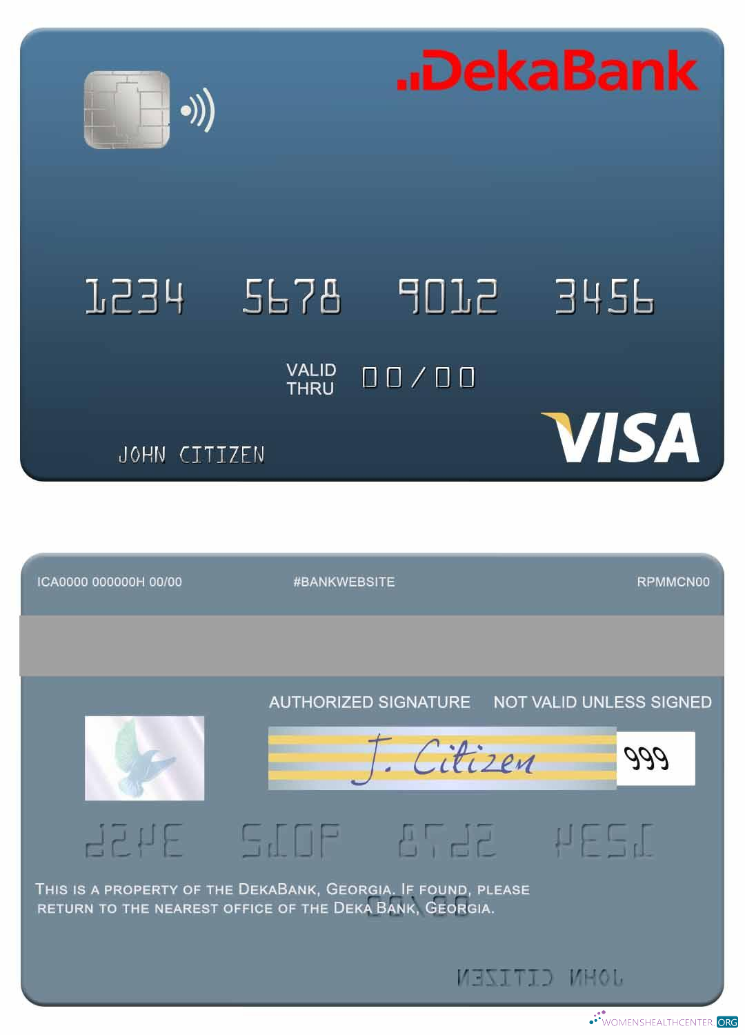 Download Germany Deka Bank visa debit card Photoshop template